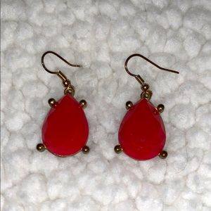Red Tear Drop Earrings